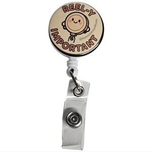 Handmade Badge Reel – “Reel-y Important” Cute Pun Design